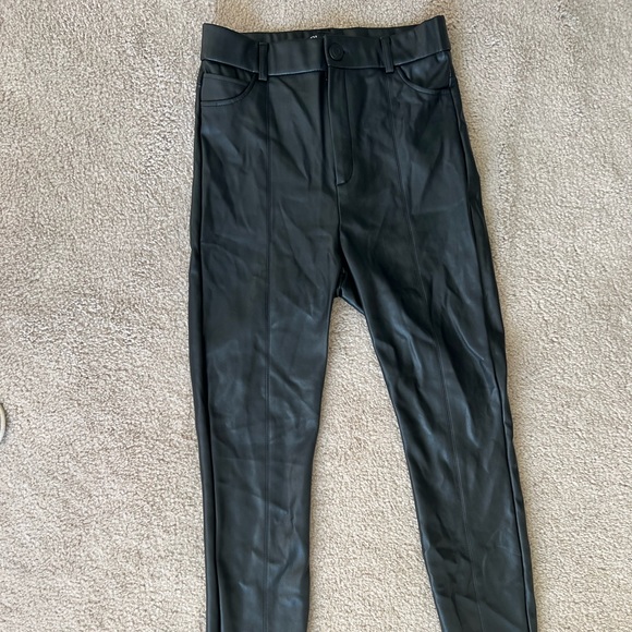 Black faux leather slim pants from zara size small - Picture 2 of 3